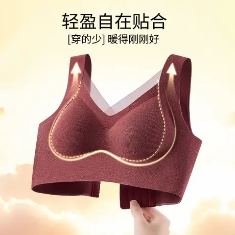 都市丽人小胸聚拢显大红色本命年内衣女士提拉防下垂收副乳文胸罩商品大图