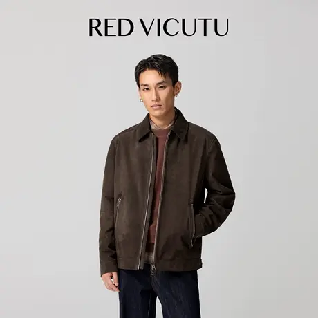 VICUTU威可多男士皮衣时尚经典精致百搭商务差旅通勤羊皮革机车服图片