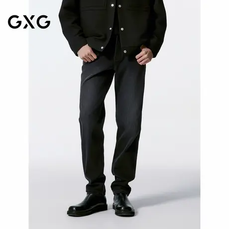 GXG男装 深灰直筒水洗牛仔裤百搭长裤 24年秋G24X053025商品大图