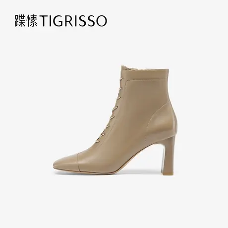 蹀愫2025年秋冬新款增高7.5羊皮时尚气质时装短靴女TA65729-11商品大图