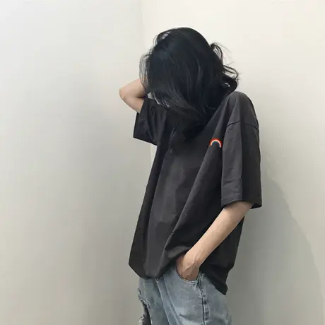 夏季新款小众设计感薄款别致ins潮上衣服甜酷白色短袖宽松T恤女装商品大图