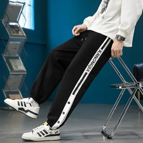 13青少年春秋季长裤子12岁男孩14初中学生15大童帅气棉感运动卫裤商品大图