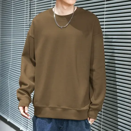 350g重磅卫衣男春秋款圆领上衣服长袖t恤休闲百搭无帽衫宽松潮流商品大图