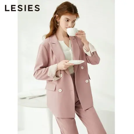 蓝色倾情春秋装新款翻领气质通勤设计感长袖职业小西装外套图片