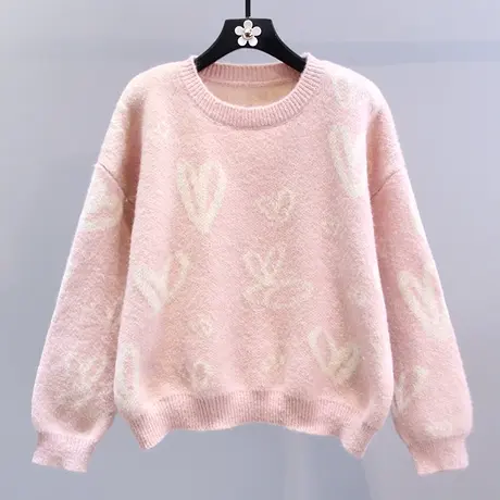 日系慵懒风软糯毛衣女秋冬2023新款宽松设计感学生减龄针织衫上衣图片