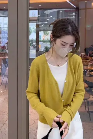 秋季新款假两件设计感针织衫外套女欧货百搭小众气质遮肉显瘦上衣商品大图