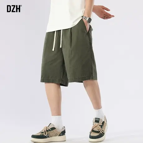 男士工装纯棉五分裤男夏季休闲军绿色运动短裤2023年新款美式中裤商品大图