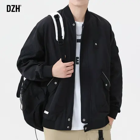 男士黑色棒球服男款秋季外套潮高级感机车夹克男装2023新款飞行服商品大图