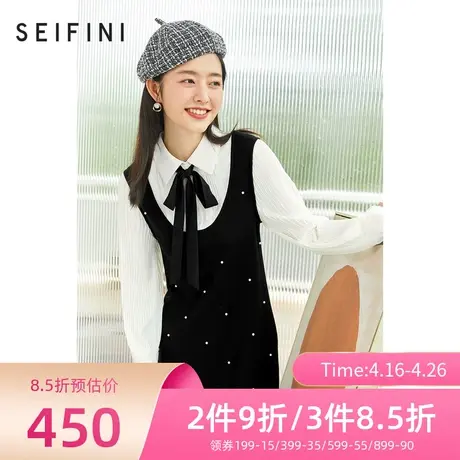 诗凡黎新品连衣裙春秋新品时尚休闲中长款裙子女7C8491681商品大图