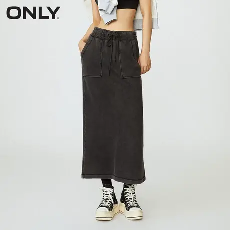 ONLY奥莱2023秋季新款通勤风A字开叉中长款牛仔半身裙女图片