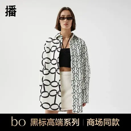 播黑标高端系列花衬衫女商场同款欧美风设计感宽松衬衣BDQ4CD0646商品大图