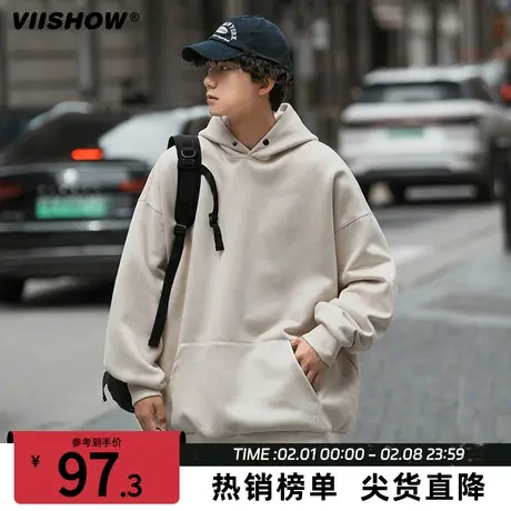 VIISHOW日系cityboy春季卫衣男美式潮牌宽松重磅硬挺oversize外套商品大图
