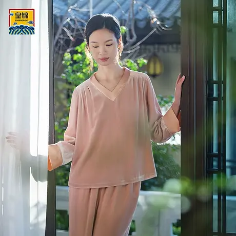 爱慕皇锦丝绒长袖分身家居服套装-女款HJ21476商品大图