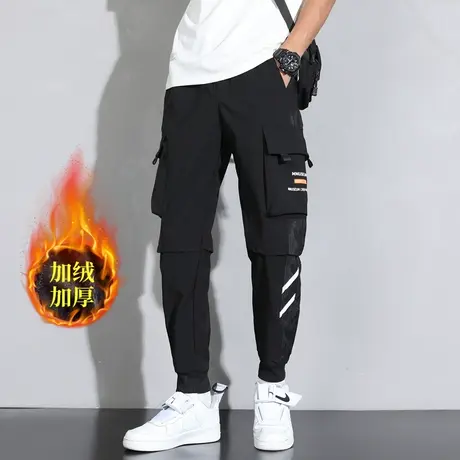 工装裤男潮牌高街束脚韩版潮流宽松加绒加厚机能痞帅秋冬休闲裤子商品大图
