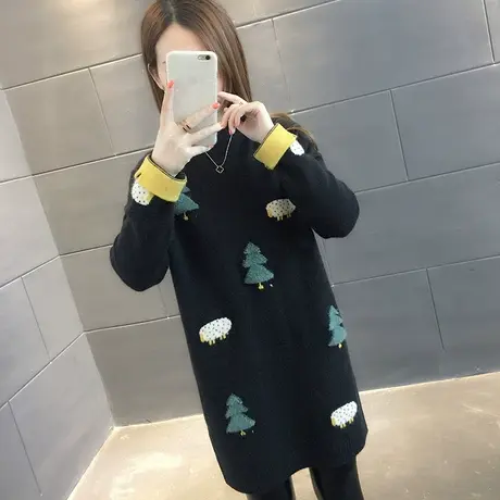 毛衣2023年新款女装春秋冬女士春款春装圣诞毛衣宽松打底衫中长款图片