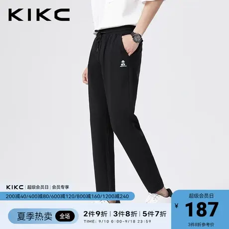 kikc休闲裤男2023春夏新款商场同款弹力修身小脚潮流黑色运动裤子商品大图