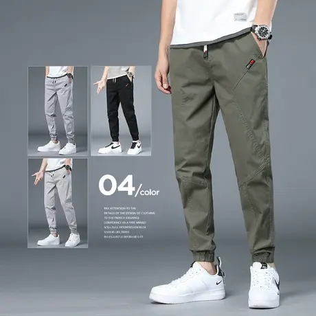 秋季纯棉潮牌工装休闲裤子男士青少年学生春秋款2023新款秋装夏季商品大图