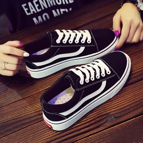 2023女鞋防滑春夏季潮鞋小黑帆布鞋韩版百搭学生休闲布鞋小白板鞋商品大图