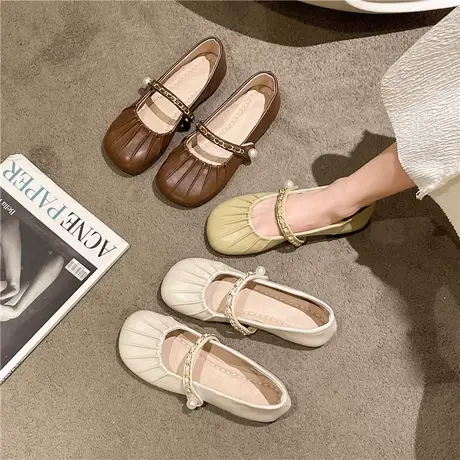 单鞋女2023秋季新款浅口小香风温柔软底韩版气质通勤晚风一脚蹬潮商品大图