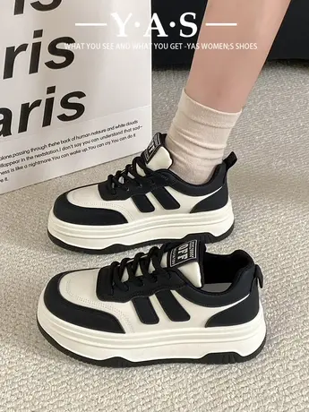 时尚小白鞋女2024新款厚底爆款运动休闲板鞋舒适百搭春秋季女鞋子图片