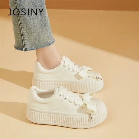 Josiny/卓诗尼丑萌大头鞋子女2024新款春季百搭饼干鞋女厚底舒适商品大图
