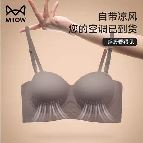 猫人无肩带内衣女小胸聚拢显大文胸夏季薄款透气防滑无痕抹胸裹胸图片