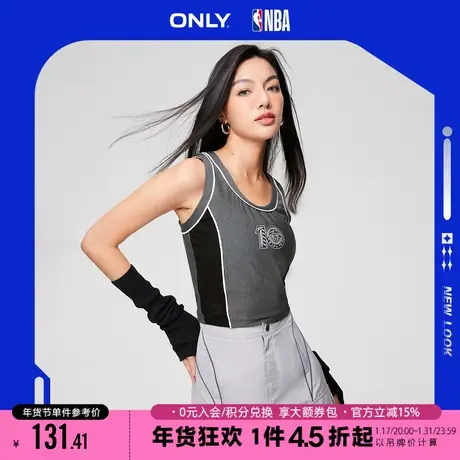ONLY2023秋季新款NBA联名款潮酷圆领短款背心T恤女|123203008商品大图