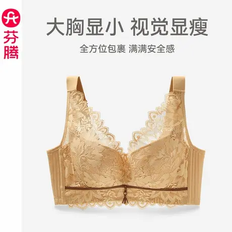 芬腾内衣女士夏季薄款大胸显小全罩杯文胸透气性感蕾丝收副乳胸罩图片