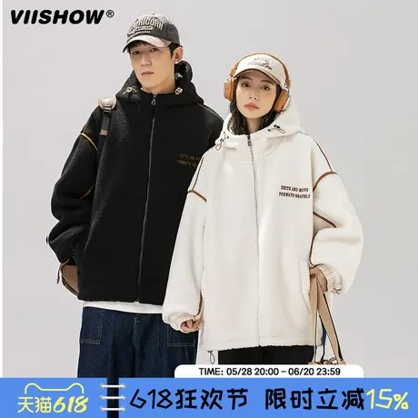 VIISHOW棉服外套男冬2024新款宽松双面穿加厚羊羔绒款棉衣图片