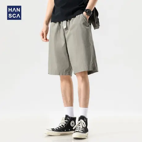 hansca锦氨棉弹力冰丝休闲短裤男2025新款夏季薄款耐磨宽松五分裤商品大图