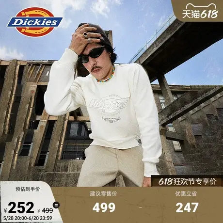 Dickies 双面布面料 春夏舒适休闲圆领刺绣LOGO卫衣 男女情侣商品大图