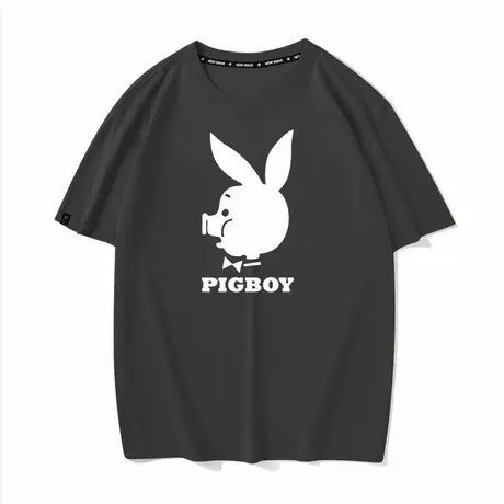 秀洛PIGBOY恶搞花花猪猪潮牌打底衫半袖宽松夏季新款纯棉短袖T恤图片