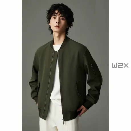 w2x春秋款棒球服飞行员夹克男设计感休闲外套痞帅男装上衣潮商品大图