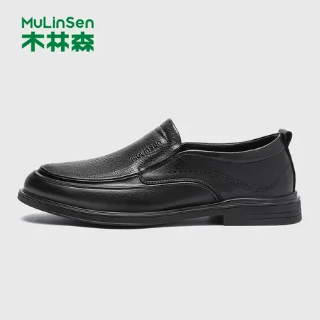 木林森男鞋2025年夏季新款通勤商务正装男士皮鞋软底羊皮爸爸鞋商品大图