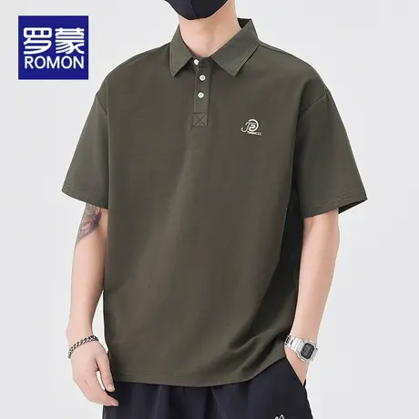 罗蒙polo杉短袖t恤男士夏季薄款冰丝上衣服凉感透气翻领休闲体恤图片