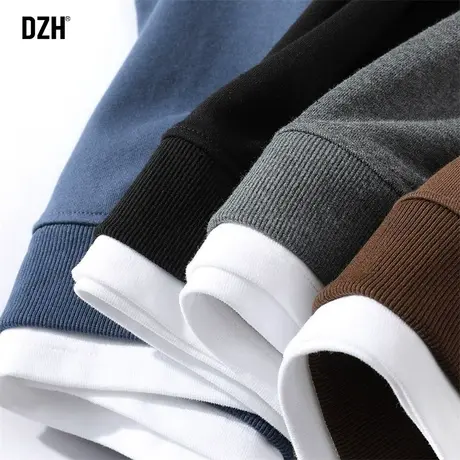 男生假两件卫衣男连帽纯棉秋季潮牌上衣宽松帽衫百搭男装2023新款商品大图