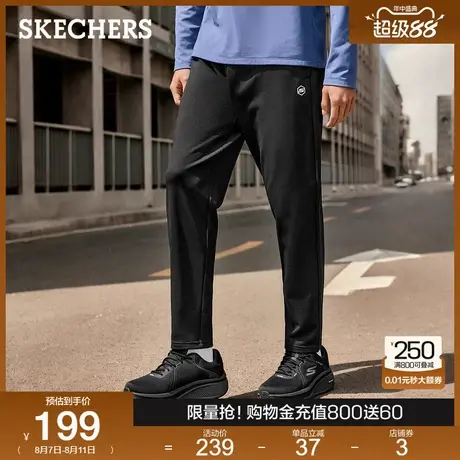 斯凯奇2025新款男弹力裤腰长裤休闲直筒多口袋运动裤阔腿工装裤裤商品大图