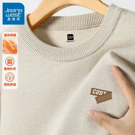 GV真维斯薄毛衣男款秋冬季新款男士重磅针织衫男款保暖毛线衣服B商品大图