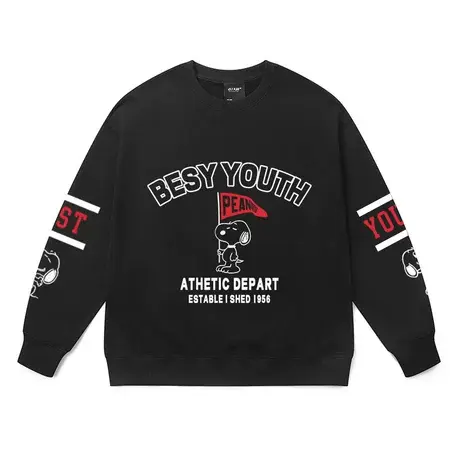 潮牌ins高街嘻哈史努比卫衣卡通周边圆领套头卫衣秋冬宽松外套图片