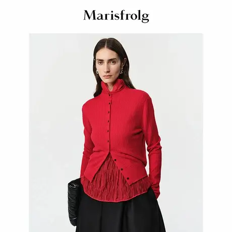【云感透透纱】Marisfrolg玛丝菲尔2025冬新款落肩内搭无袖衬衫商品大图