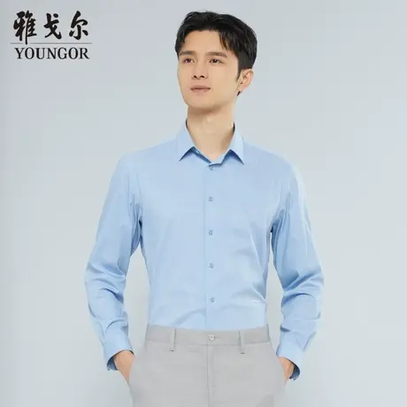 雅戈尔奥莱 商场同款男士长袖衬衫秋季新款官方商务休闲免烫衬衫商品大图