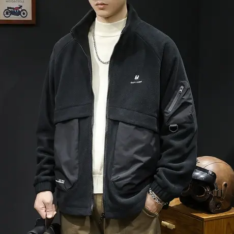 棉衣男冬季立领2023新款潮牌大码厚男士棉服保暖外套短款工装夹克商品大图