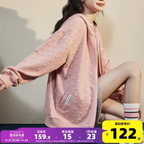 唐狮2022秋季新款卫衣女开衫连帽卫衣外套小众设计感秋装上衣女潮商品大图