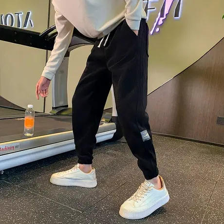 春装卫裤男秋冬百搭裤子潮牌运动裤春个性男裤痞帅束脚休闲裤ins商品大图