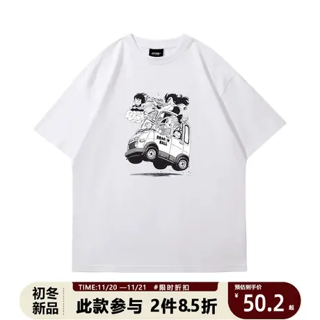 重磅vintage复古半袖龙珠DRAGON超级赛亚人潮牌男女短袖宽松T恤夏商品大图