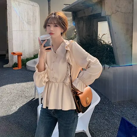 女士衬衫女春秋季2023年新款韩版别致初秋上衣设计感小众雪纺长袖图片