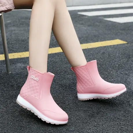 中筒雨天专用鞋胶鞋厨房雨靴雨鞋女款成人外穿防水防滑加绒冬水鞋商品大图