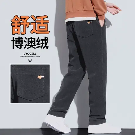 博奥绒运动卫裤春季潮流百搭宽松垂感阔腿休闲裤子春秋款潮牌男装商品大图