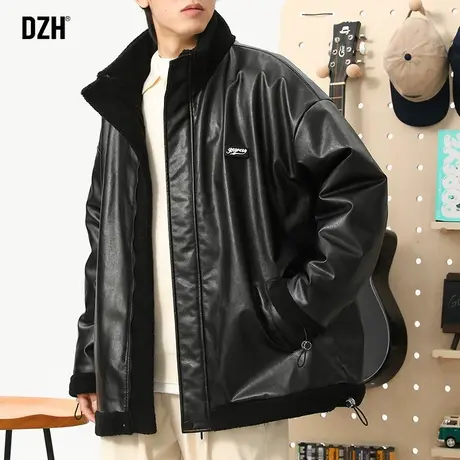 男士棉衣外套男冬季加厚2023年新款羊羔绒PU皮棉服男款高级感棉袄图片