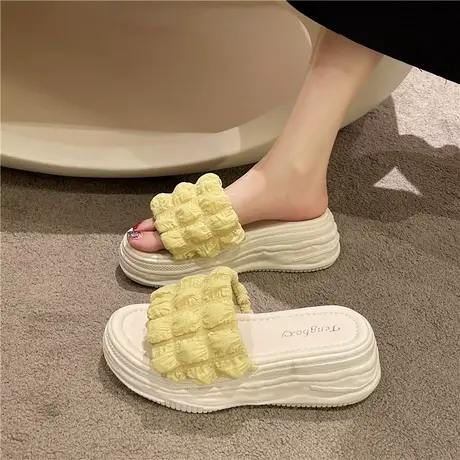 仙女风凉拖女夏外穿2024新款厚底坡跟增高鞋爆款法式沙滩拖鞋ins商品大图